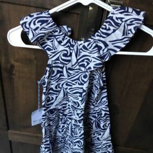 (IINWT! Vineyard Vines for Target Navy Blue White Sleeveless Ruffle Dress XS 4-5